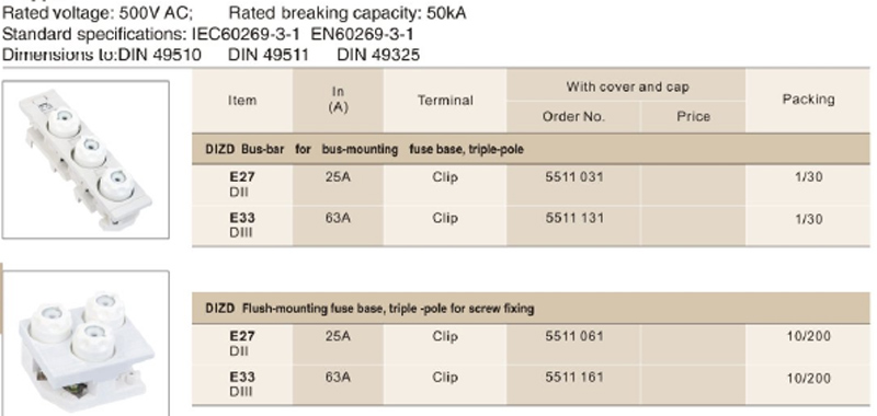 Base de fusibles DIZD