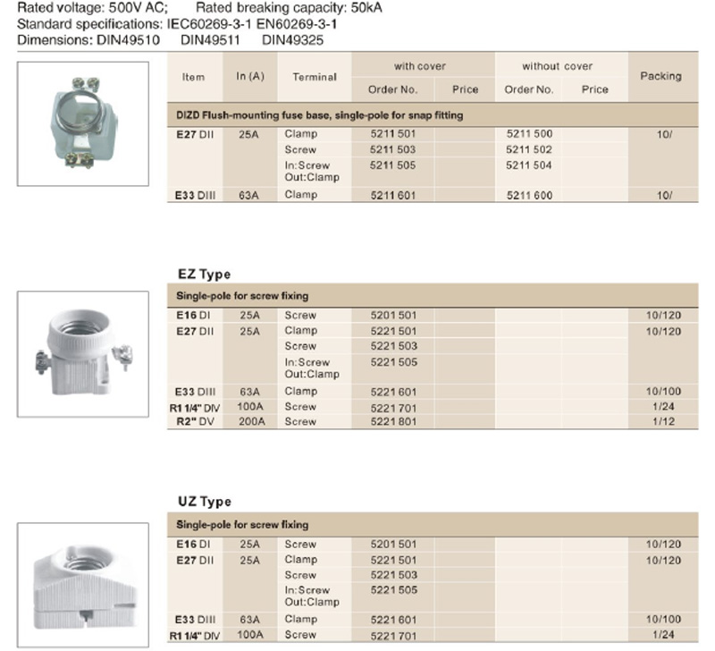 Base de fusibles DIZD