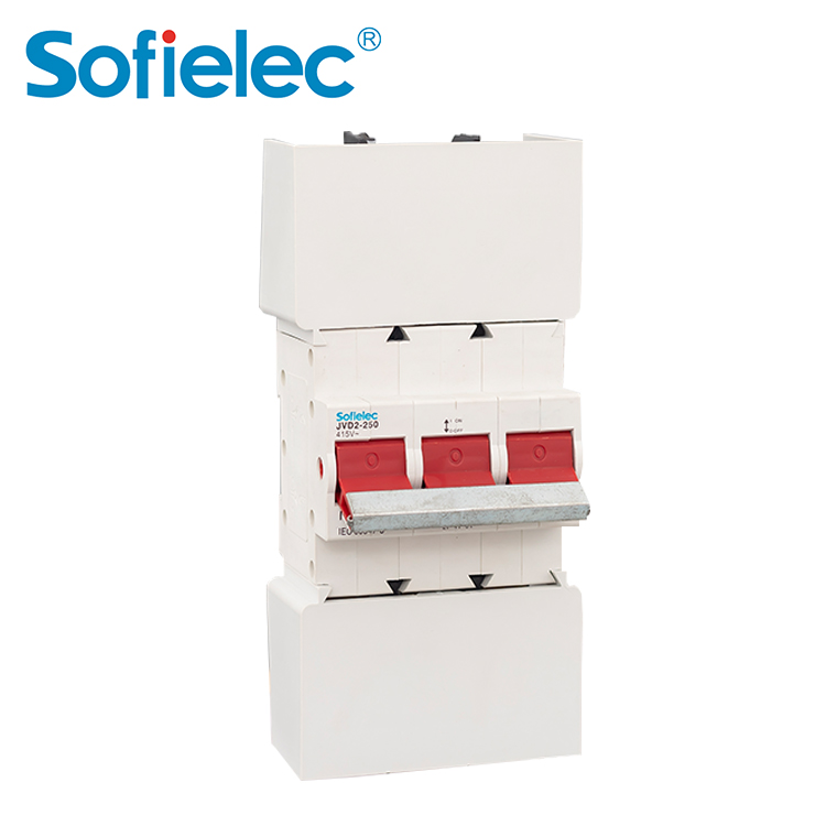 JVD2-250 3P 250A main switch isolator DIN rail isolator with terminal shields & phase separator, AU hot selling