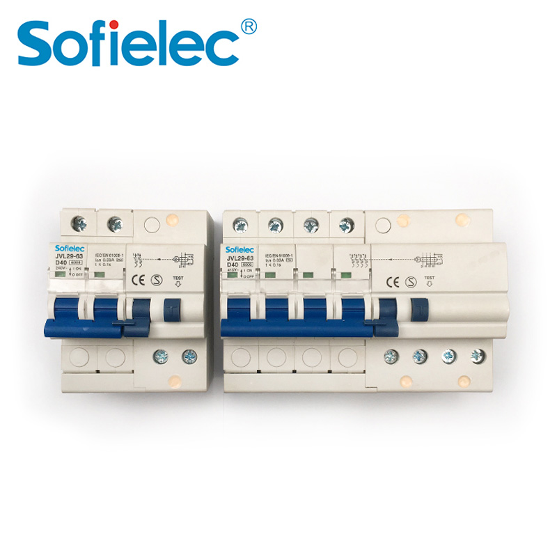 JVL29-63 Italia Venta caliente Disyuntor residual 1P + N RCBO tipo A