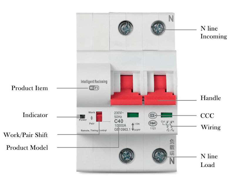 Disyuntor inteligente de alta tecnología WIFI MCB