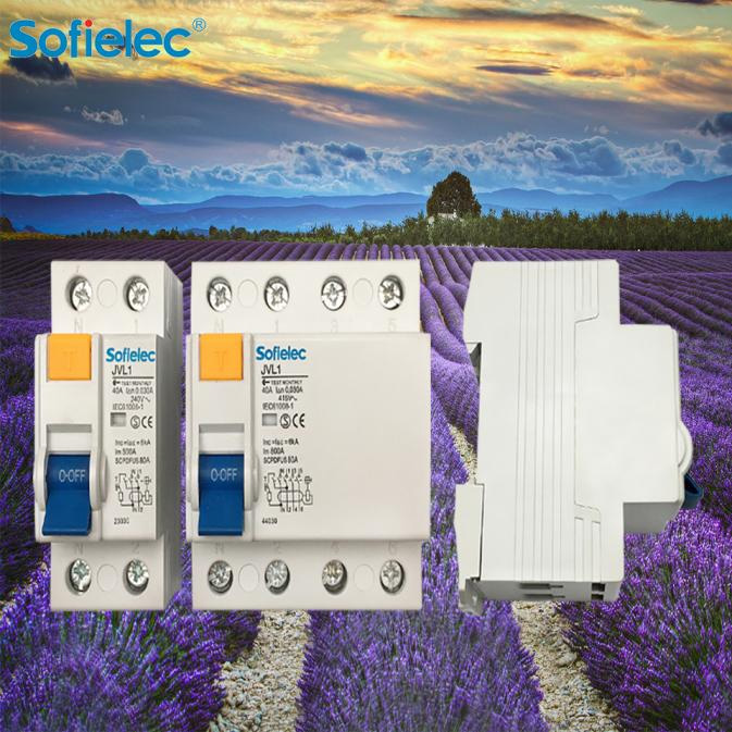 Disyuntor de fuga a tierra bipolar de 40 A ELCB JVL1